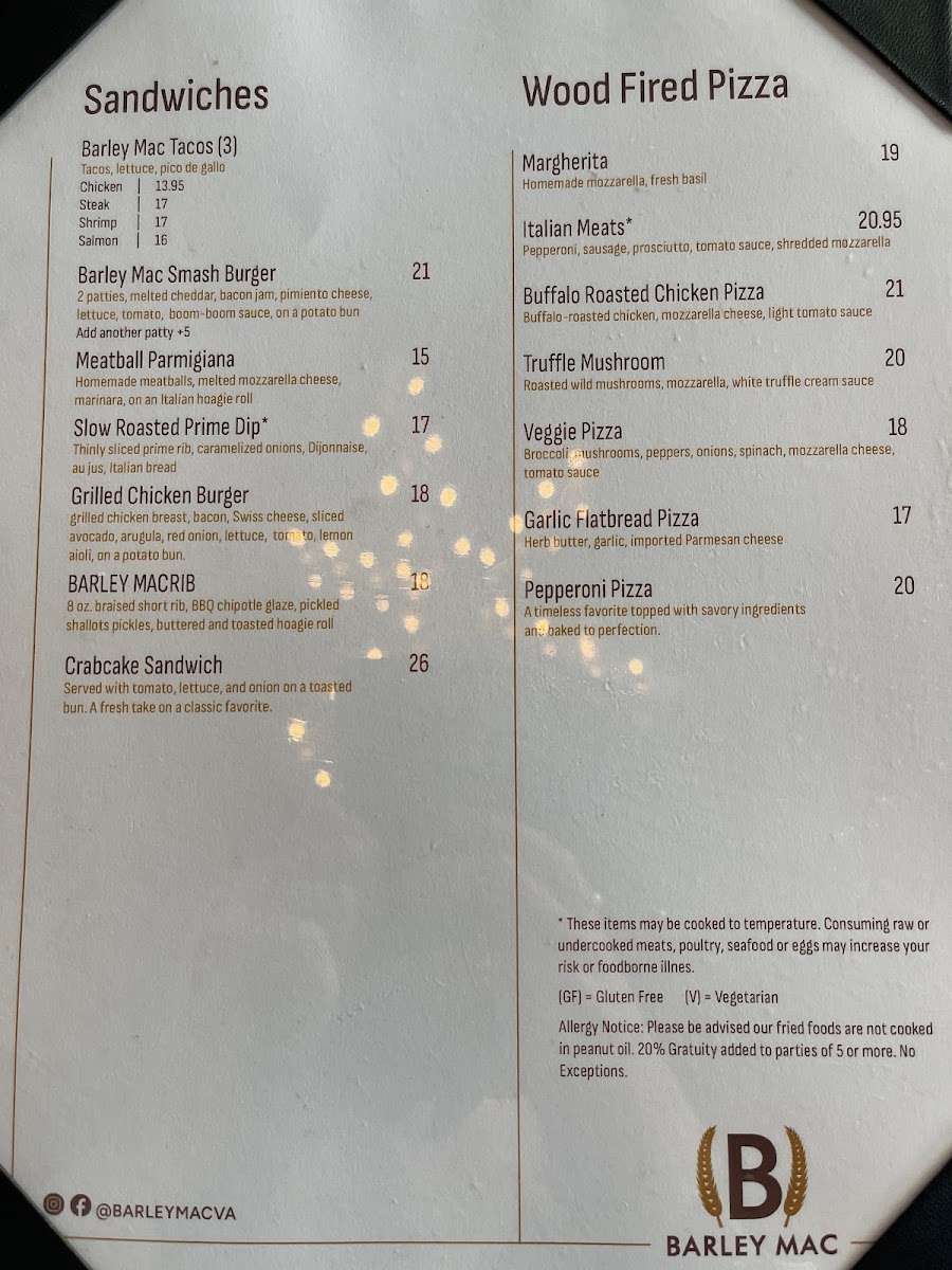 Barley Mac Menu - Image 2